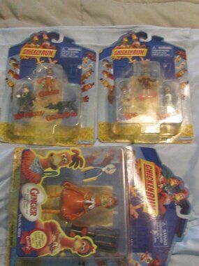 NIB 3 CHICKEN RUN FIGURE SETS Rocky Ginger Guard Dog Mr. Tweedy Fowler & Mac